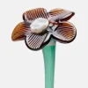 Hot HOFF MOUTHBLOWN CRYSTAL FLOWER BROWN